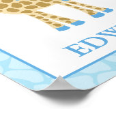 {TBA} JUNGLE GIRAFFE BLAUE BOY INDIVIDUELLE NAME D POSTER (Ecke)