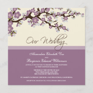 {TBA} Kirschblüten-Hochzeitseinladung (Flieder) Einladung
