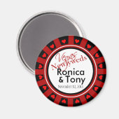 :::TBA::: Las Vegas Newlyweds Casino Chip Gefallen Magnet (Vorderseite/Rückseite)