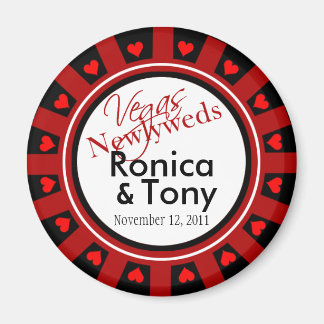 :::TBA::: Las Vegas Newlyweds Casino Chip Gefallen Magnet