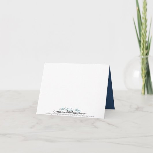 {TBA} Love Birds Custom Dankes Card (navy blue) Dankeskarte (Rückseite)