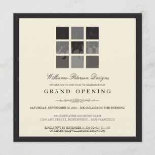 {TBA} Modern Blocks Grand Opening Invite (schwarz) Einladung