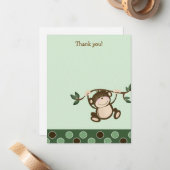 {TBA} MONKEY PLAY Monkeys Flat Danke, dass ihr es Mitteilungskarte (Vorderseite/Rückseite Beispiel)