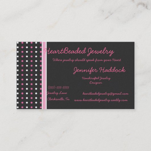 Tba-SIEGER Schmuck-Künstler-Visitenkarte Visitenkarte (Vorderseite)