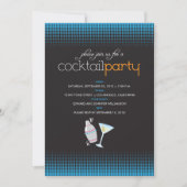 {TBA} Trendy Cocktail Party Einladung (Aquablau) (Vorderseite)