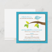 {TBA} Tweet Tweet Baby Shower Invitation (aqua) Einladung (Vorne/Hinten)
