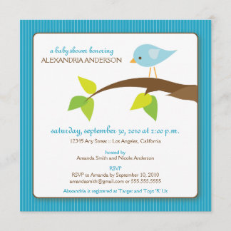 {TBA} Tweet Tweet Baby Shower Invitation (aqua) Einladung