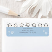 {TBA} Whimsical Penguins Address Labels (blau) (Insitu)