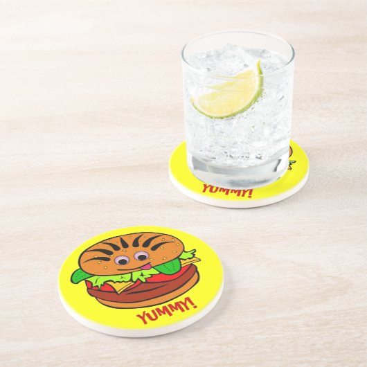 -TBA-Yummy Hamburger Getränkeuntersetzer (Seite)