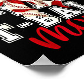 Tball-Mutter Teeball T-Ball Kokette Baseball-Bogen Poster (Ecke)