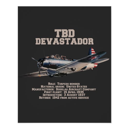 TBD Devastator | WW2 Plane Poster (Vorderseite)
