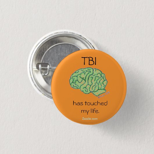 "TBI hat Knopf meines Lebens" berührt Button (Vorne & Hinten)