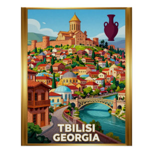 Tbilisi Altstadt Georgien Reise Poster