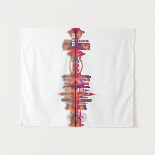 Tbilisi Georgia Skyline Wandteppich (Vorderseite (Horizontal))