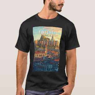 Tbilisi Georgien Illustration Reise Kunst Vintage T-Shirt