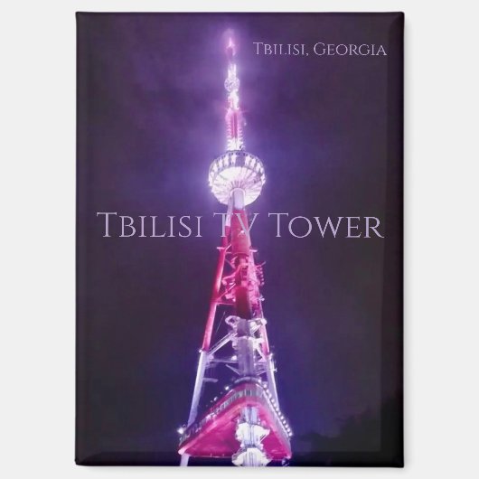 Tbilisi Georgien - Tbilisi Fernsehturm Magnet (Vorderseite)