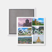 Tbilisi Kazbegi Borjomi Georgia Architektur Magnet (Vorderseite/Rückseite)