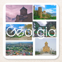 Tbilisi Kazbegi Borjomi Georgia Architektur Rechteckiger Pappuntersetzer