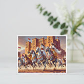TBOURIDA Traditioneller marokkanischer Reiter Feiertagspostkarte (Stehend Vorderseite)