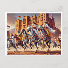 TBOURIDA Traditioneller marokkanischer Reiter Feiertagspostkarte