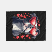 Tbull Heart Gles Cute Ttie Dog Lover Mom Dad Kids  Fleecedecke (Vorderseite (Horizontal))
