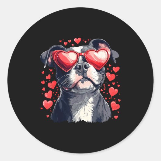 Tbull Heart Gles Cute Ttie Dog Lover Mom Dad Kids  Runder Aufkleber (Vorderseite)