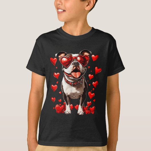 Tbull Heart Gles Cute Ttie Valentines Day Dog Love T-Shirt (Vorderseite)
