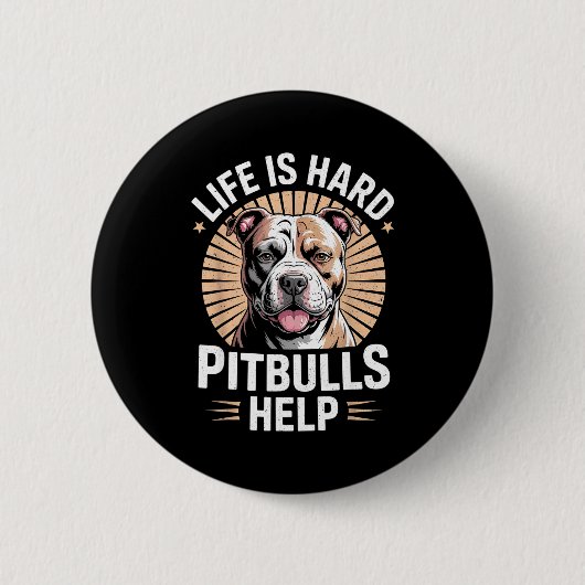 Tbull Mom Dad Life Is Hard Tbulls Help Funny Dog L Button (Vorderseite)