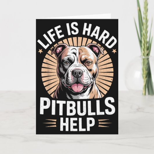 Tbull Mom Dad Life Is Hard Tbulls Help Funny Dog L Karte (Vorderseite)