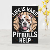 Tbull Mom Dad Life Is Hard Tbulls Help Funny Dog L Karte (Gelbe Blume)