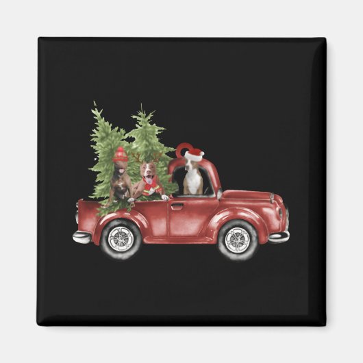 Tbull On Car Christmas Ornament Funny Xmas T Shirt Magnet (Vorne)
