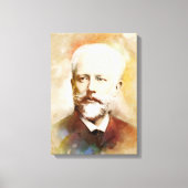 Tchaikovsky auf Leinwand - Wasserfarbstil (Vorderseite)