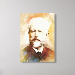 Tchaikovsky auf Leinwand - Wasserfarbstil