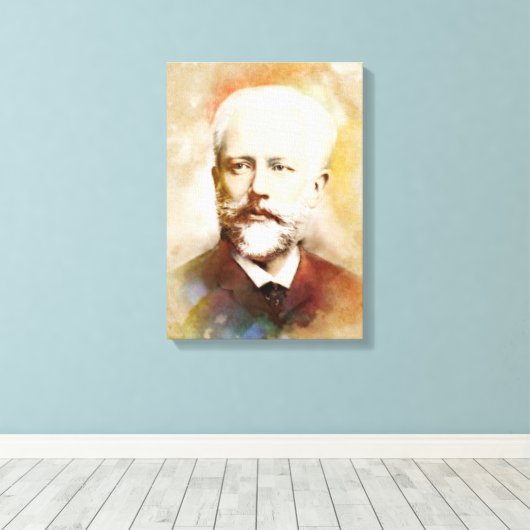 Tchaikovsky auf Leinwand - Wasserfarbstil (Insitu (Holzboden))