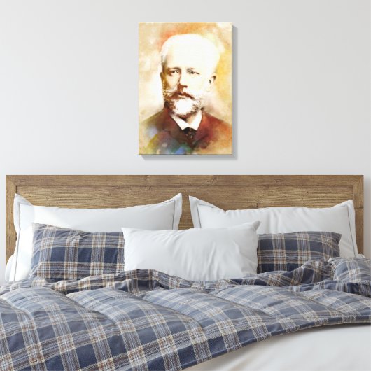 Tchaikovsky auf Leinwand - Wasserfarbstil (Insitu (Schlafzimmer))
