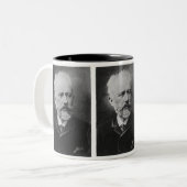 Tchaikovsky Foto-Porträt Zweifarbige Tasse (Vorderseite Links)