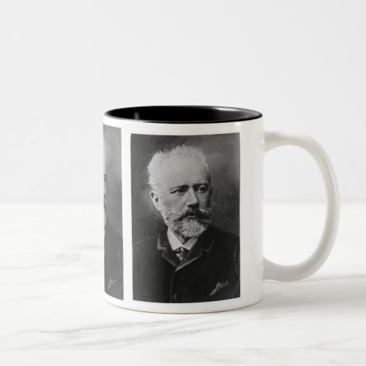 Tchaikovsky Foto-Porträt Zweifarbige Tasse (Rechts)