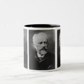 Tchaikovsky Foto-Porträt Zweifarbige Tasse (Mittel)