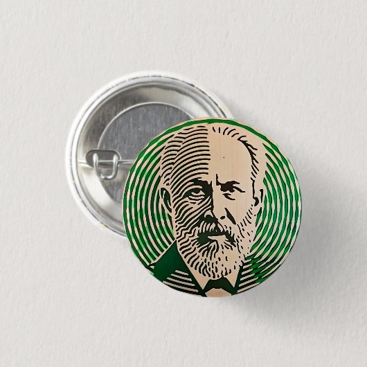 Tchaikovsky Portrait minimaler optischer Stil Button (Vorne & Hinten)