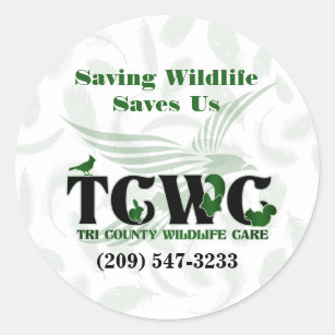 TCWC - Das Logo, das wild lebende Tiere rettet, Runder Aufkleber