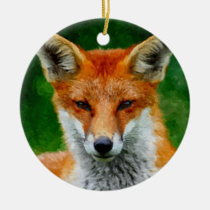 TCWC - Roter Fox-Aquarell-Malerei-Gewohnheits-Jahr Keramikornament