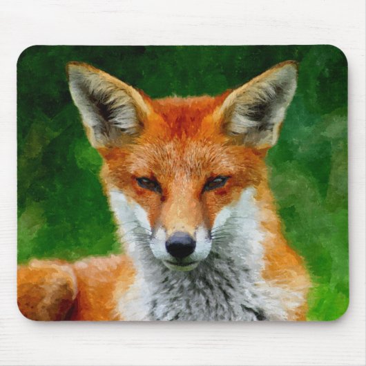 TCWC - Roter Fox-Aquarell-Malerei Mousepad (Vorne)