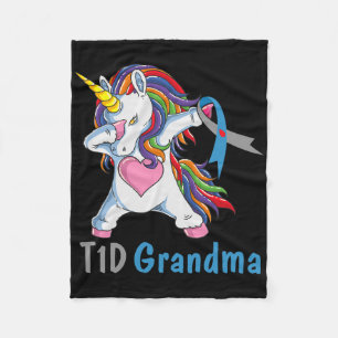 Td1 Oma Dabbing Unicorn Typ 1 Diabetes Awaren Fleecedecke