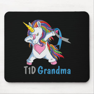 Td1 Oma Dabbing Unicorn Typ 1 Diabetes Awaren Mousepad