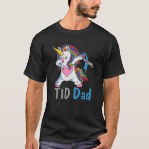 TD1 Vater Dabbing Einhorn Typ 1 Diabetes Bewusstse T-Shirt