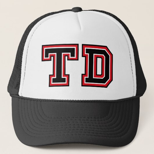 "TD" Monogram Trucker Hat Truckerkappe (Vorderseite)