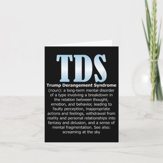 Tds Trump-Derangement-Syndrom Funny Trump Karte (Vorderseite)