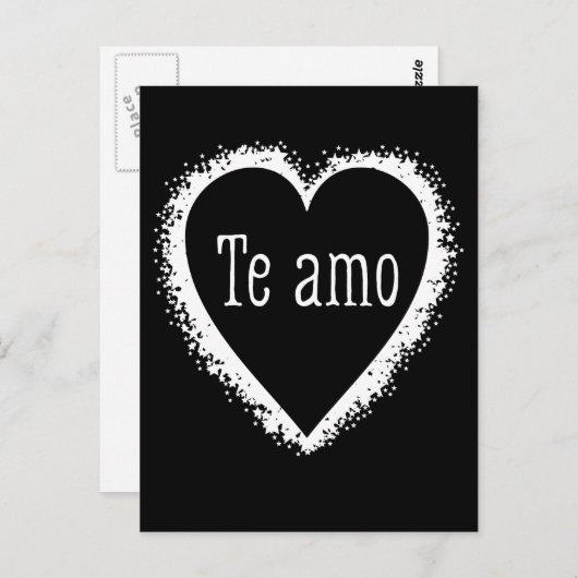 Te amo, ich Liebe dich auf Spanisch Postkarte (Vorne/Hinten)
