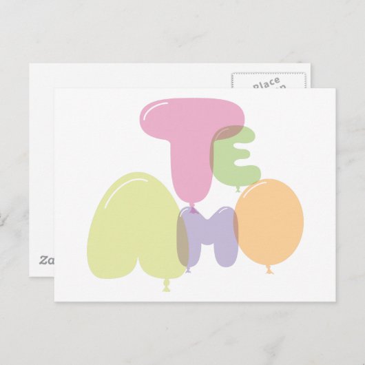 Te amo - Ich Liebe Sie auf Spanisch Postkarte (Vorne/Hinten)