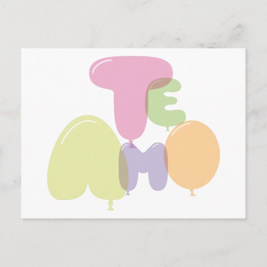 Te amo - Ich Liebe Sie auf Spanisch Postkarte (Vorderseite)